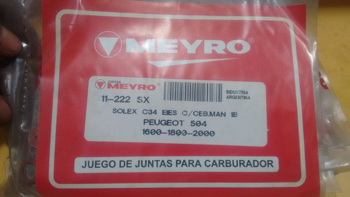 Kit Juntas Para Carburador Peugeot 504 Solex C34 0