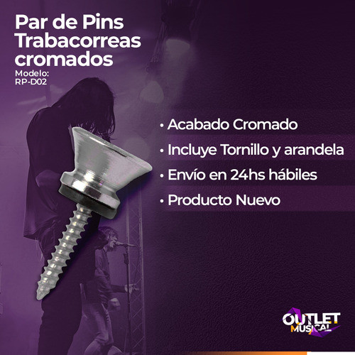Par De Botones Pins Trabacorreas Cromados 1