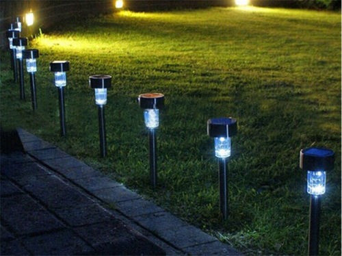 20pack Energía Solar Al Aire Libre Del Led Luz Paisaje Acero 1