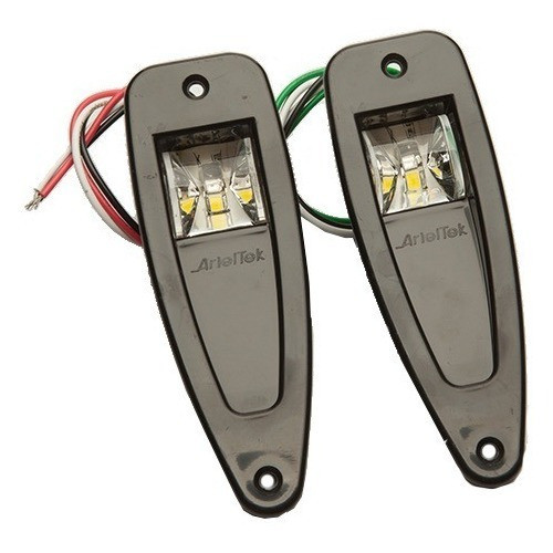 Par Luz De Navegação Led Olho Tubarão Bombordo - 12v Preta 0