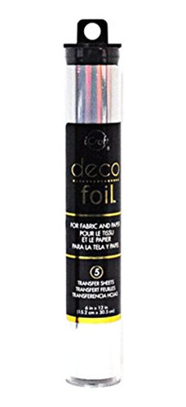 Deco Foil, 5 Hojas De Transferencia, 6  X 12 , Iridiscente 1
