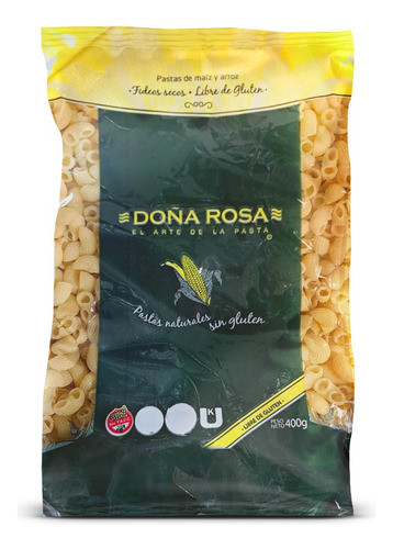 Fideos Pasta Natural Coditos Sin Tacc Doña Rosa X 400gr 0