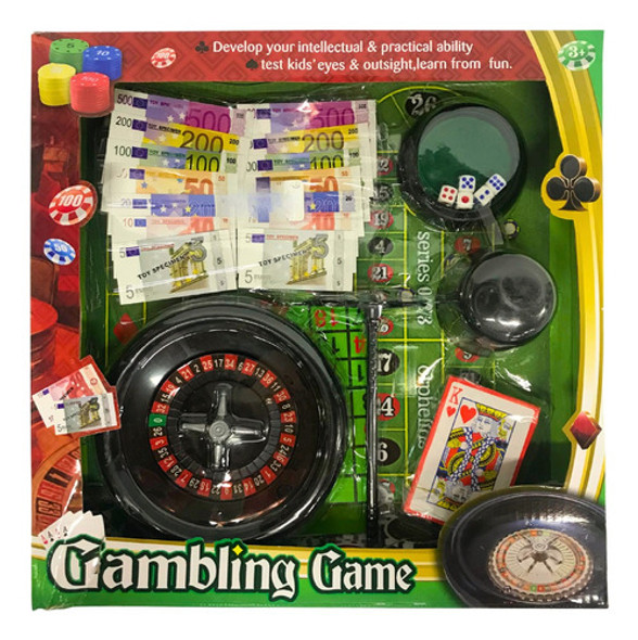 Juego De Ruleta Casino Poker Dados De Mesa En Caja Familiar 0