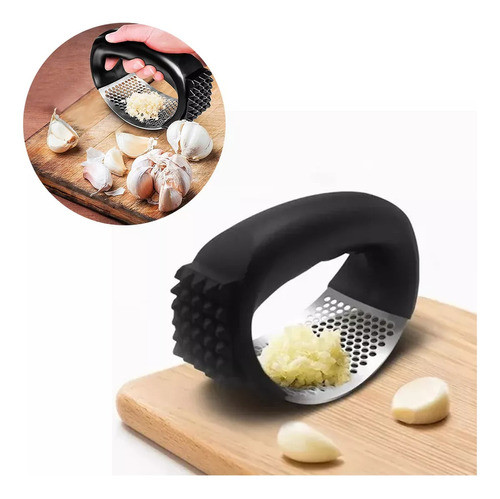 Prensa Picador Cortador Ajo Acero Inox Manual Mango Multiuso 0