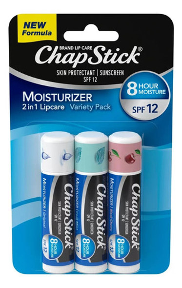 Chapstick Balsamo Labial Moisturizer Variety Pack Spf 12 0