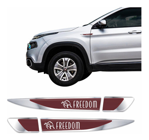 Adesivo Aplique Lateral Fiat Toro Freedom Cromado Res09 Fgc 0