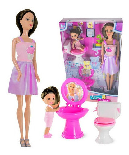Muñeca Kiara  Niñera + 2 Bebes + Accesorios Juguetes Niñas 0