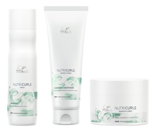 Wella Nutricurls Shampoo + Aco Purificante + Máscara Chicos 0