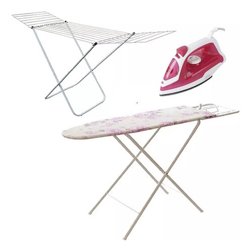 Tender Ropa C/ Alas + Tabla Planchar + Plancha Base Ceramica 0