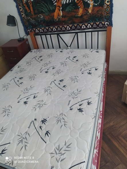 Cama De 2 Pl Madera Y Caño. 1