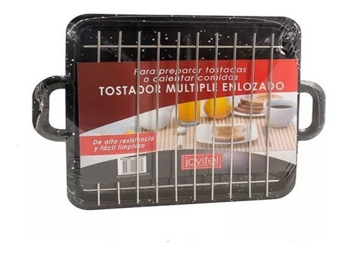 Tostador Multiple Enlozado Con Asas Y Rejilla 27cm $er 0