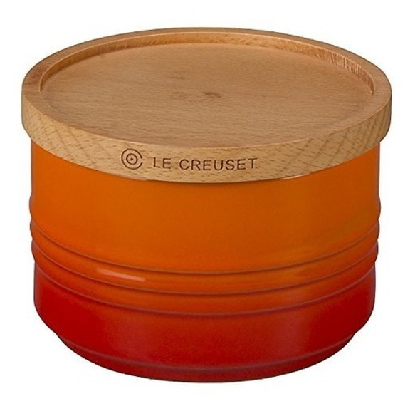 Le Creuset Of America 4  Caja Con Tapa De Madera, 12 Oz, Lla 0