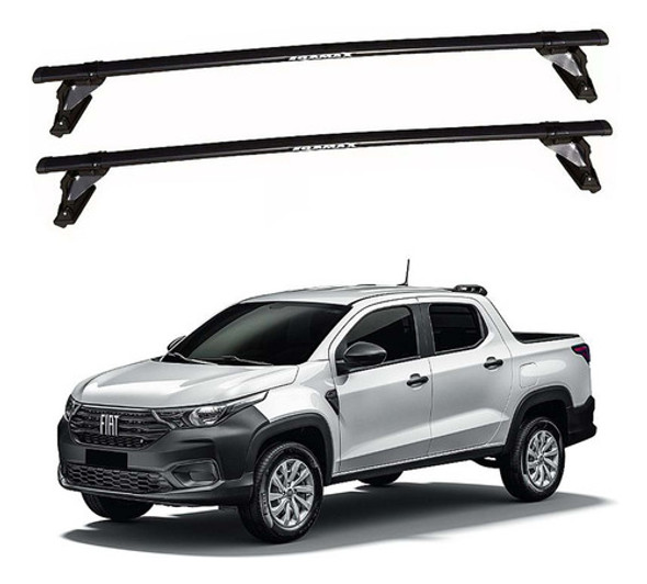 Barras De Techo Eqmax Acero Acero Fiat Strada 2021+ Negro 0