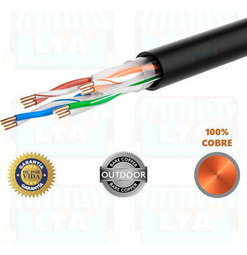 Cable Red Utp Cat6 Exterior 100% Cobre 60 Metros Gtía X Vida 1