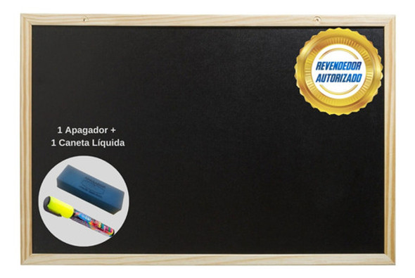 Quadro Lousa 120x90 Cm Caneta Liquida + Apagador Home Office 0