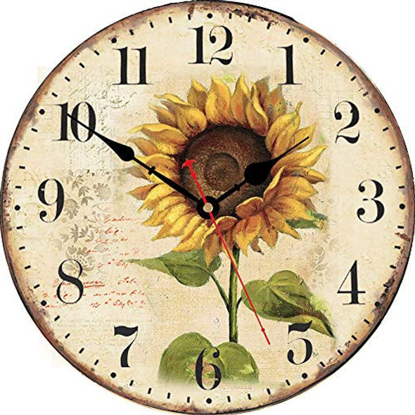 Vikmari Reloj De Pared De Girasol Silencioso Sin Tictac - Re 0