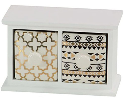 Deco 79 85291 Joyeria Pecho Negrooroblanco 1