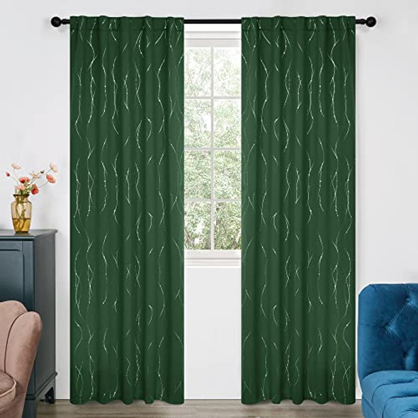 Deconovo - Cortinas Verdes Con Bloqueo De Luz Para Sala De E 1