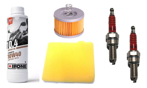 Kit Service Aceite Ipone Filtros Bujia Rouser 125 Ns Bajaj 0