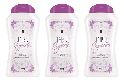 Talco Tabu 100g Segredos - Kit C/ 3un 0