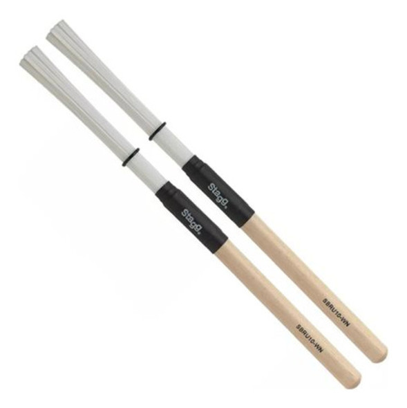 Escobillas Stagg Sbru10wm De Nylon Dynamic, Agarre De Madera 0
