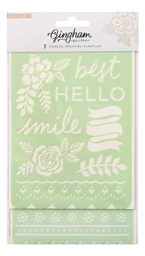 Scrapbooking Set De 2 Stencils - Gingham Garden- Crate Paper 0