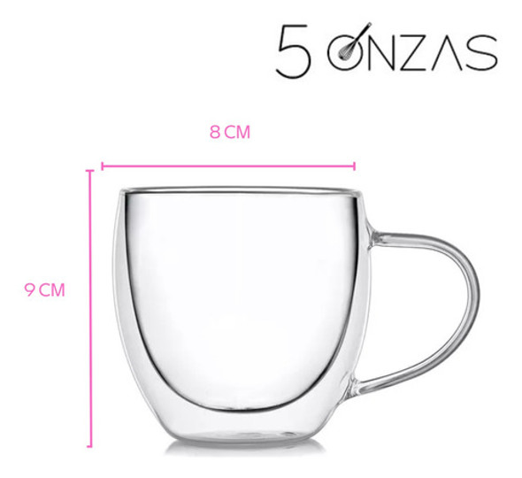 Taza Doble Vidrio Con Asa 250ml 1