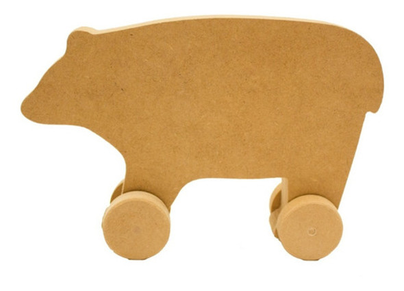 Animalitos Con Ruedas Madera Niños Jugar Rodar Pintar Mdf 1