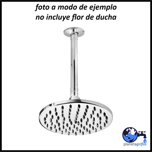 Brazo Caño De Ducha Para Techo 1/2 Negro Mate 25cm + Roseta 1