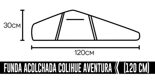 Funda Acolchada Coihue Carabina 120cm - Negro - Sobremedida 1