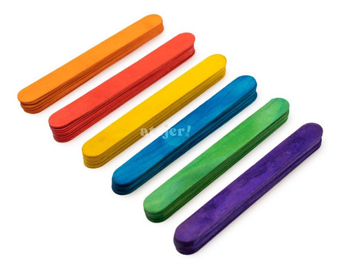 Palitos De Helado Anchos - Para Maquetaría X 50 Unid Colores 0