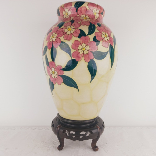 Gran Florero Jarron Italiano Fenice Antiguo Pintado Miralo 1