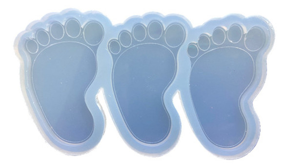 Molde Silicona Piecito Pie 6cm X3 Llaveros Dijes Resina Arte 0