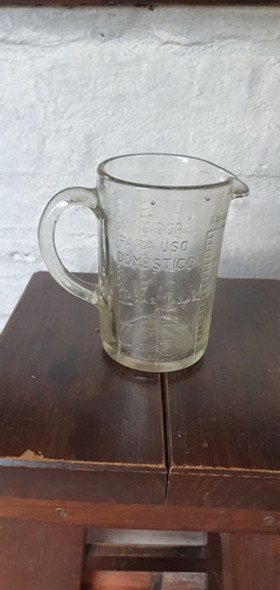 Medida Antigua  De Vidrio Forma Jarra 0