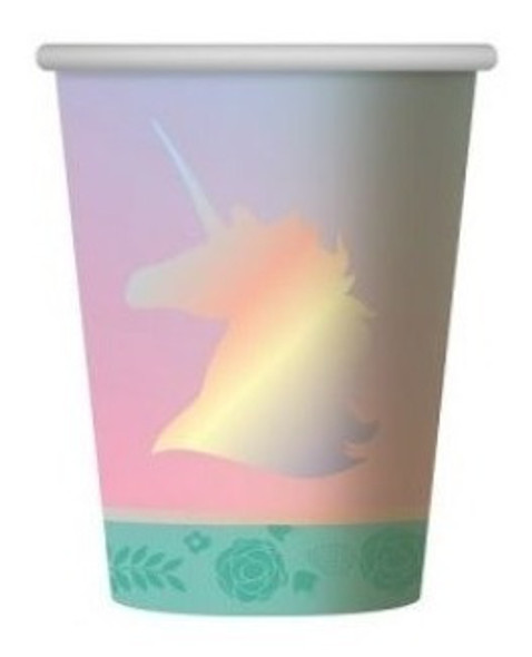 Vaso De Polipapel Unicornio Iridiscente X 6 Unidades 1