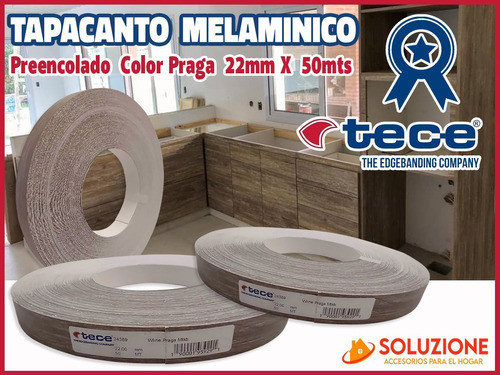 Filo Melaminico Preencolado Color Praga 22mm X 50mts Tece 1