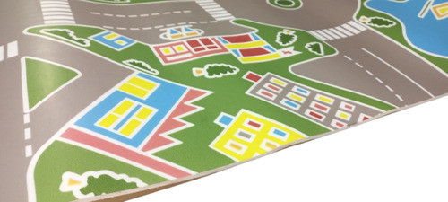 Piso Vinilico Infantil Pista Autos Alto Transito 1x2 Metros 0