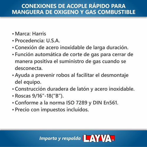 721219 Conexion Acople Rapido Soplete Soldar Cortar Autogena 1