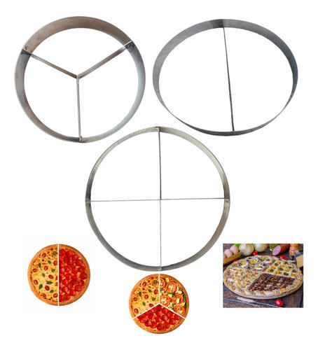 Aro Separador Pizza Inox 2 3 E 4 Sabor 40 E 2/ 3 Sabor 30cm 0