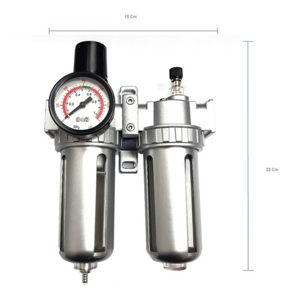 Filtro Regulador De Presion Lubricador Compresor 1/4 Rotake 1