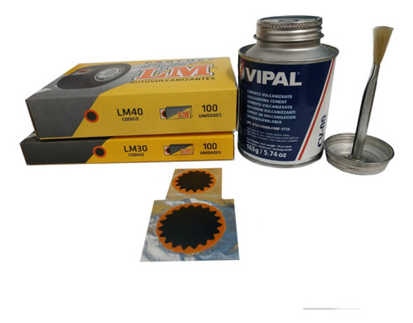 Combo #6 Gomeria Parches Cámara Solución Cemento Vipal 0 Combo #6 Gomeria Parches Cámara Solución Cemento Vipal 0