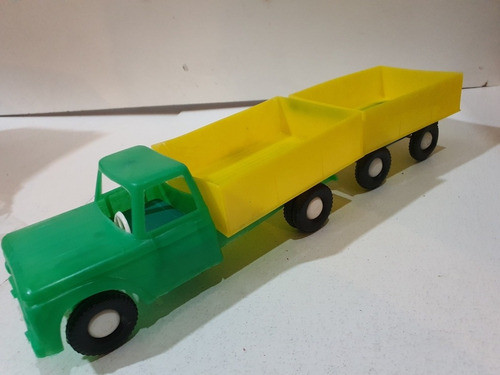 Antiguo Juguete Camion Ford Doble Acoplado 0