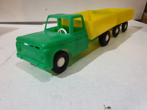 Antiguo Juguete Camion Ford Doble Acoplado 1