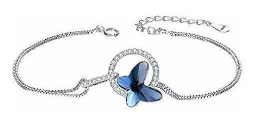 Elequeen Cz Y Plata De Ley 925 Con Forma De Mariposa Hebra P 0