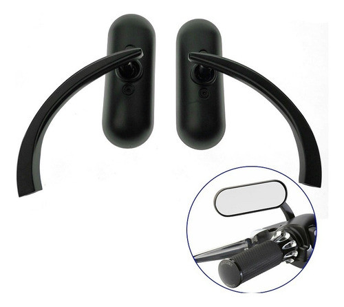 2 Espelhos Retrovisores Pretos Harley Davidson Dyna Softail 0