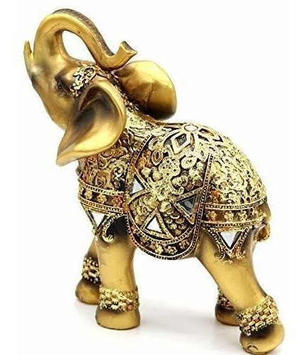 Estatua De Elefante De La Suerte Coleccionable De Color Dora 0