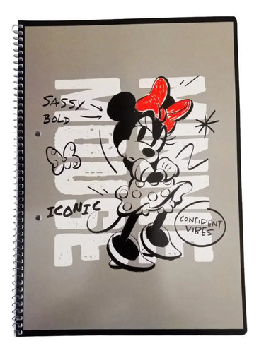Cuadernola Tapa Flexible Disney 80h Minnie Mouse Gris Febo 0