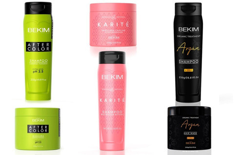 3 Set Shampoo Y Mascara Bekim X 250g./ Karite, Argan, Acido 0