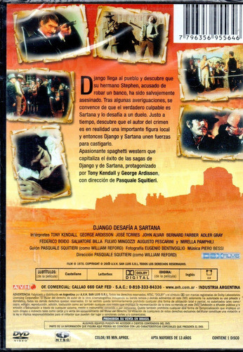 Django Desafía A Sartana - Dvd Nuevo Orig. Cerrado - Mcbmi 1