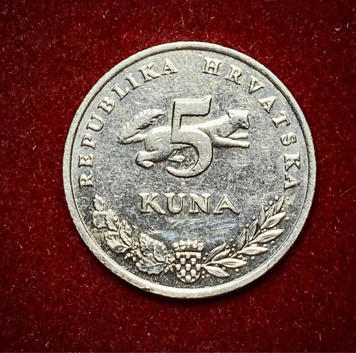 Moneda 5 Kuna Croacia 2017 Km 11 Oso Café 1